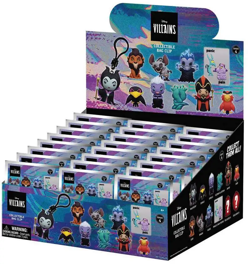 3D Figural Keyring Disney Villains Series 4 Mystery Box [24 Packs]