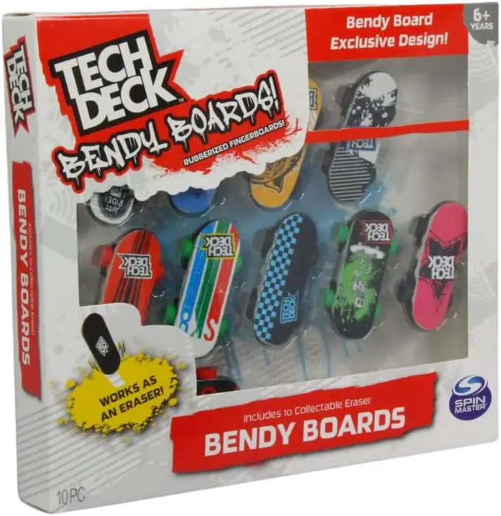 Tech Deck Bendy Boards Eraser 10-Pack [10 RANDOM Boards]
