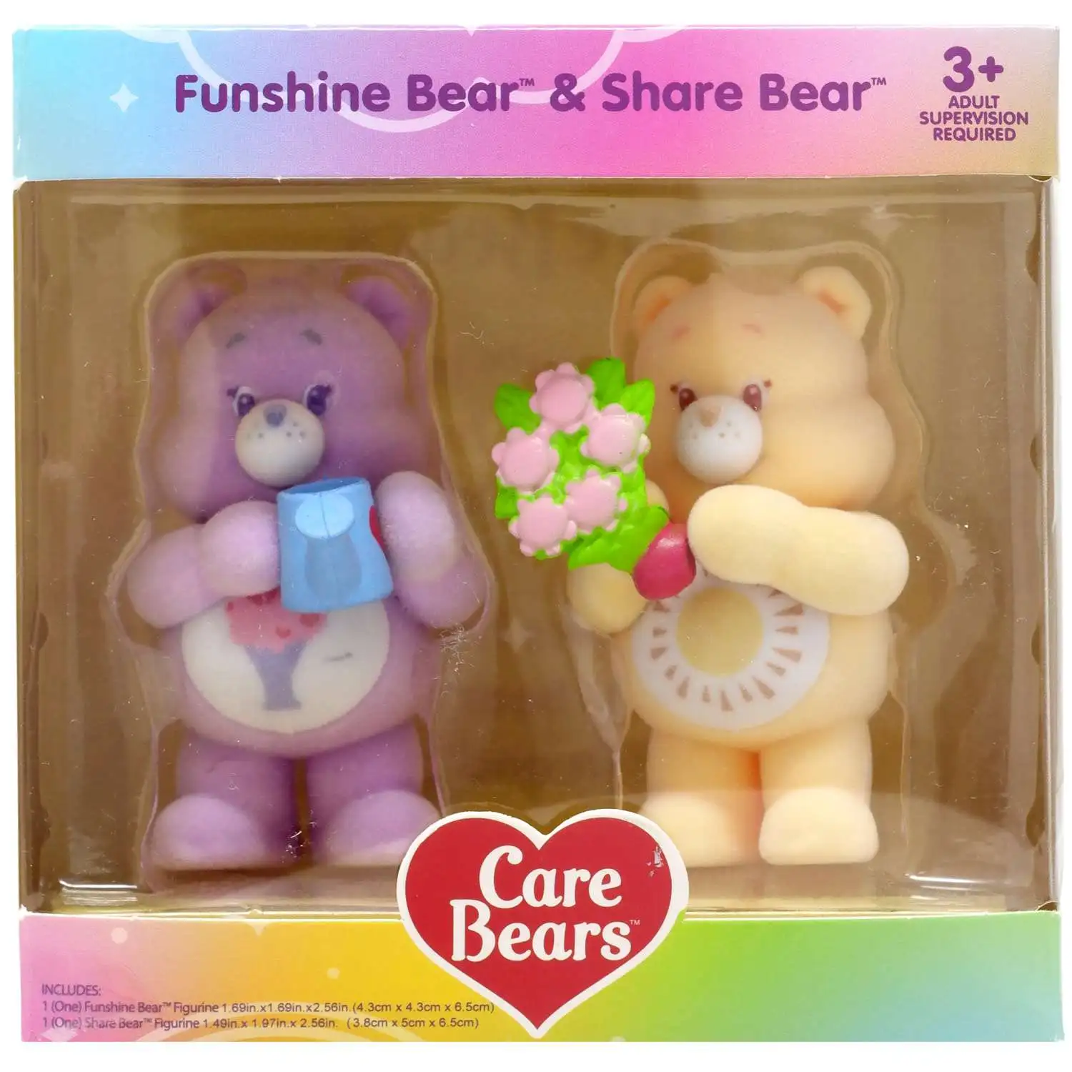 Care Bears Funshine Bear Share Bear 2 Mini Figure 2-Pack