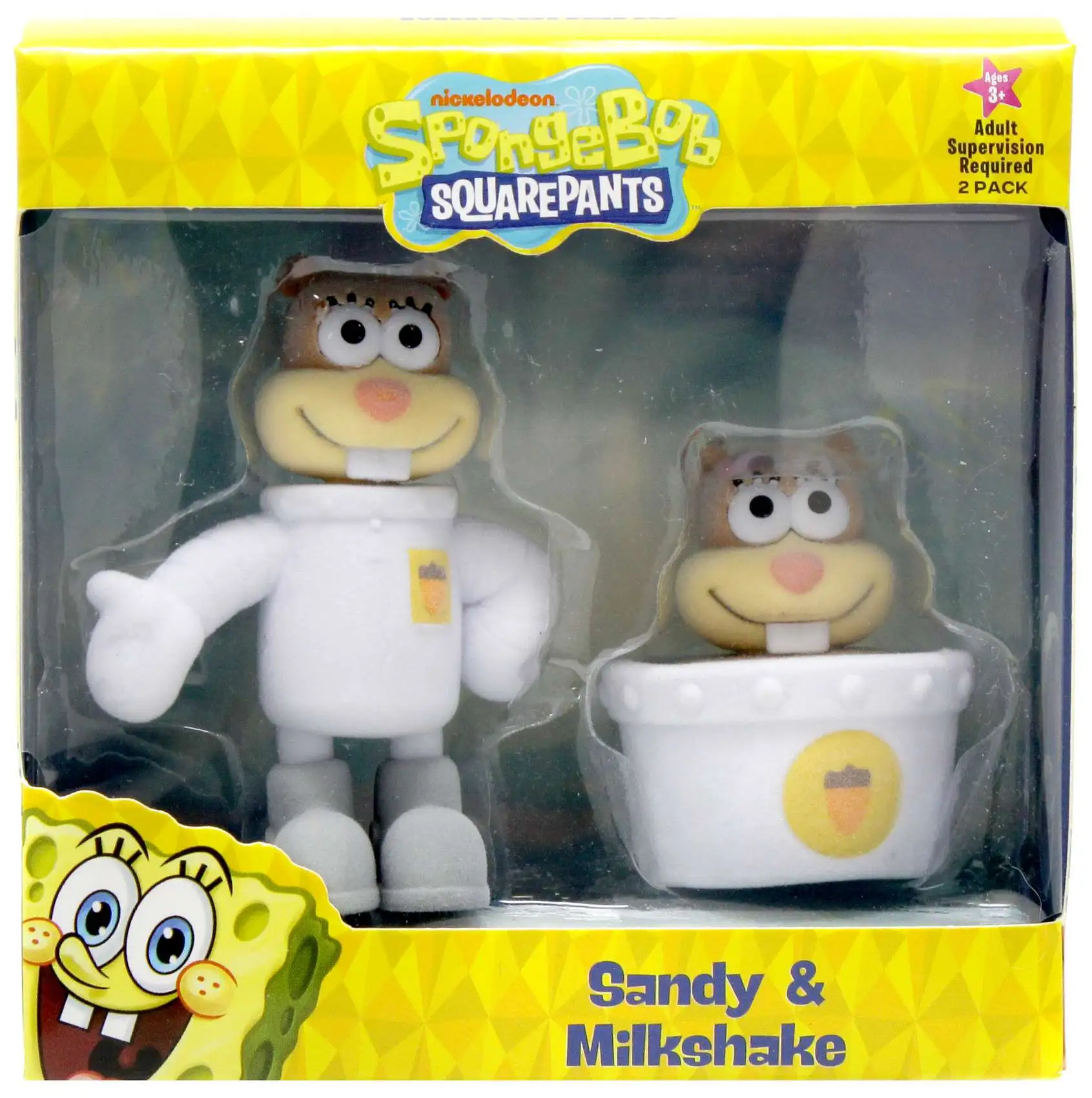 Spongebob Squarepants Sandy & Milkshake 2.5-Inch Mini Figure 2-Pack [Flocked]