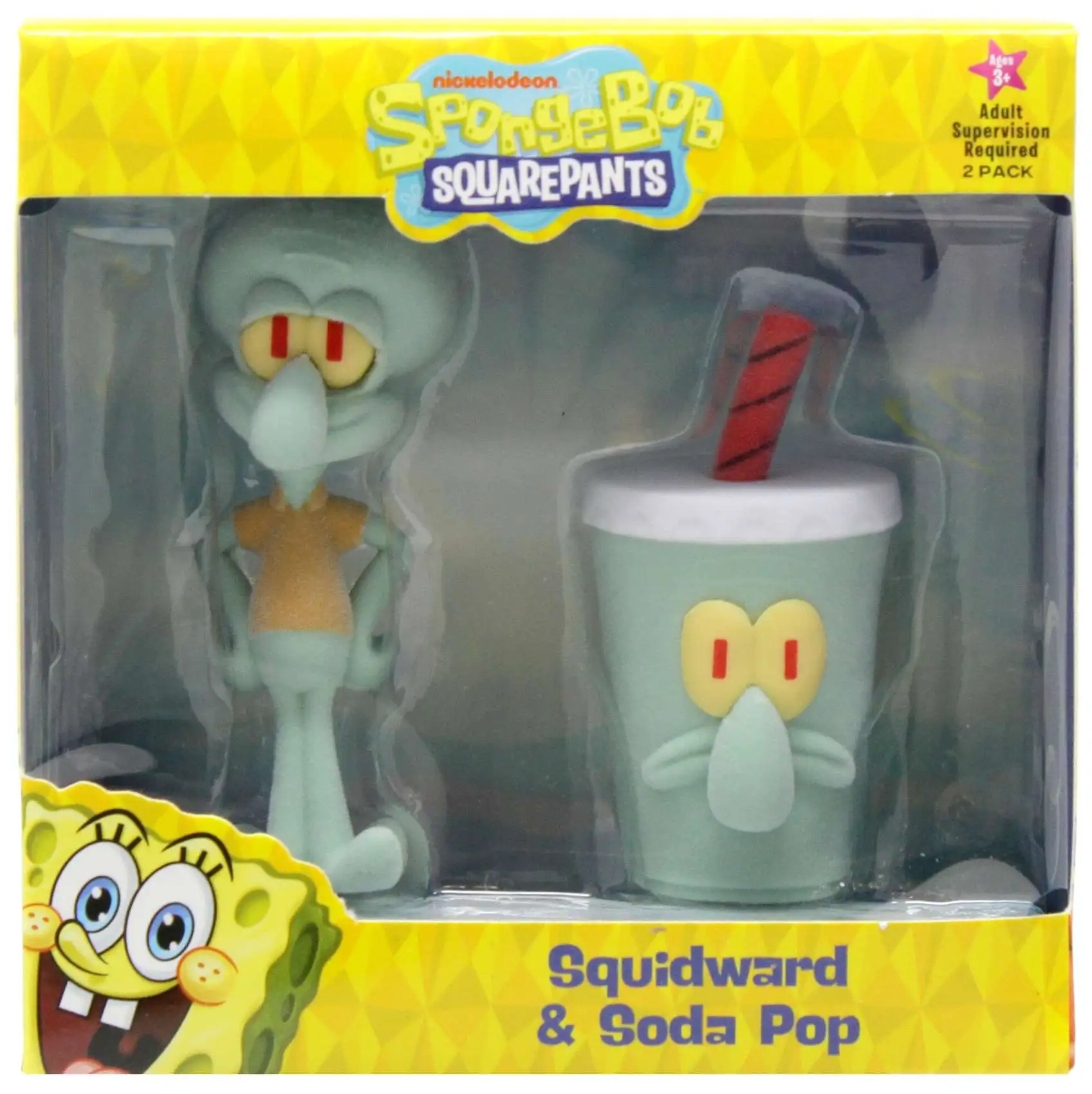 Spongebob Squarepants Squidward & Soda Pop 2.5-Inch Mini Figure 2-Pack [Flocked]