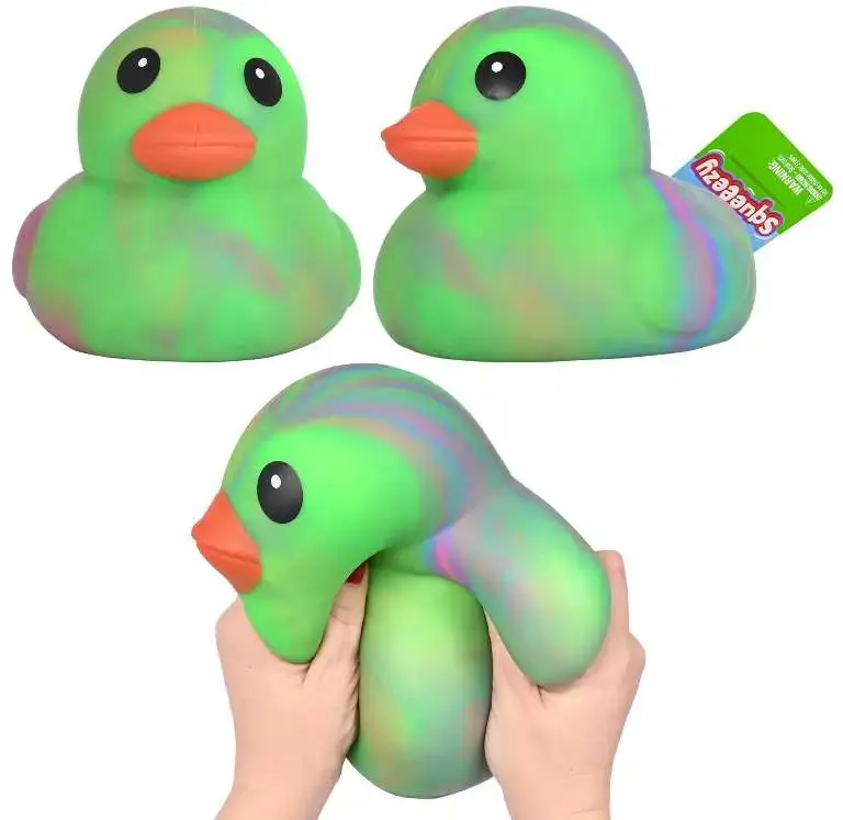 Laffy Quacks Jumbo Squishy Duck TIE-DYE GREEN 6-Inch Squeeze Toy