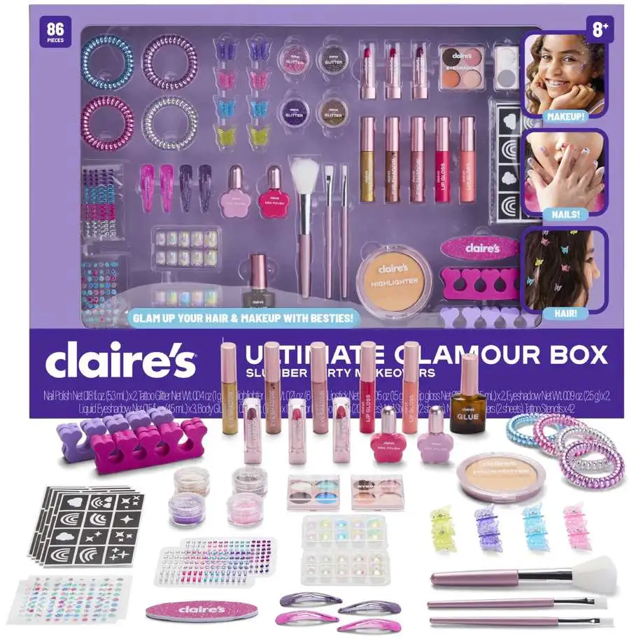 Claire's Ultimate Glamour Box Slumber Party Makeovers Makeup Kit