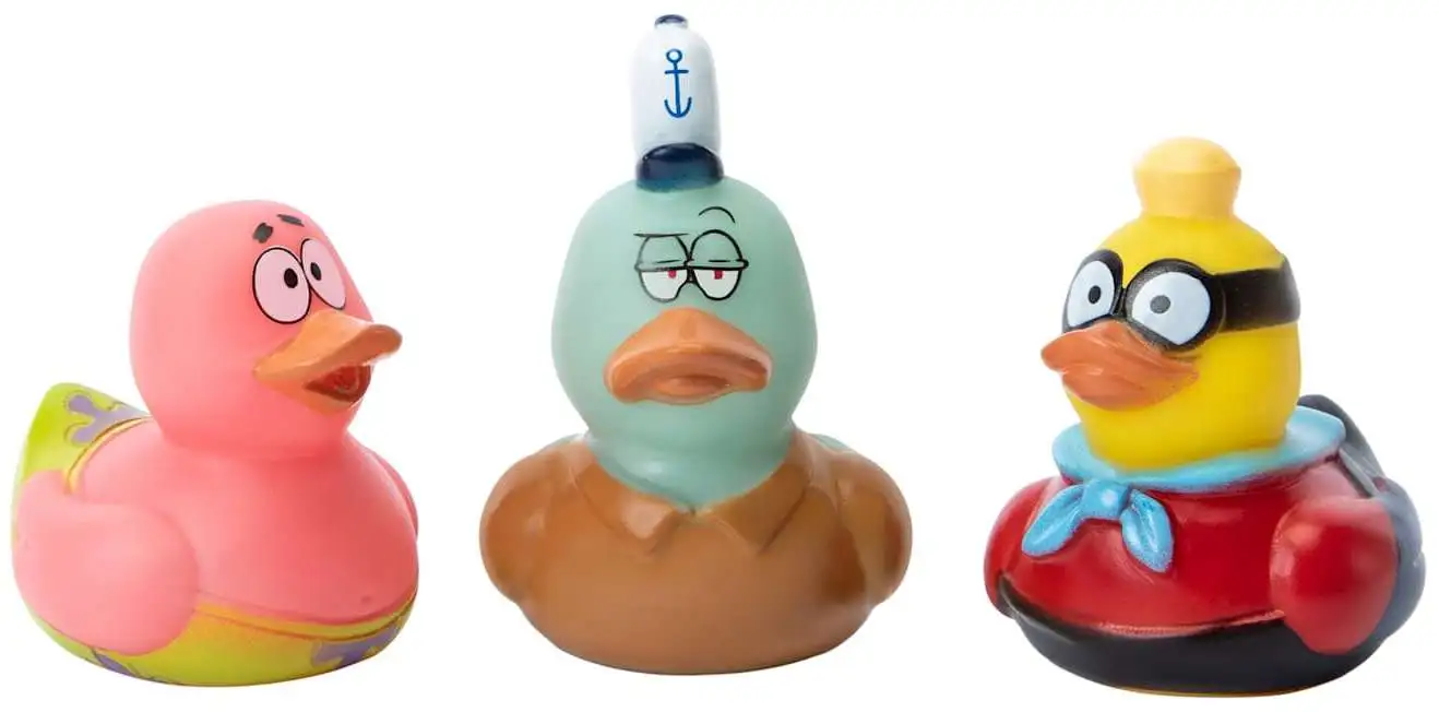 Spongebob Squarepants Character Ducks Patrick, Squidward & Barnacle Boy 8-Inch Rubber Duck 3-Pack