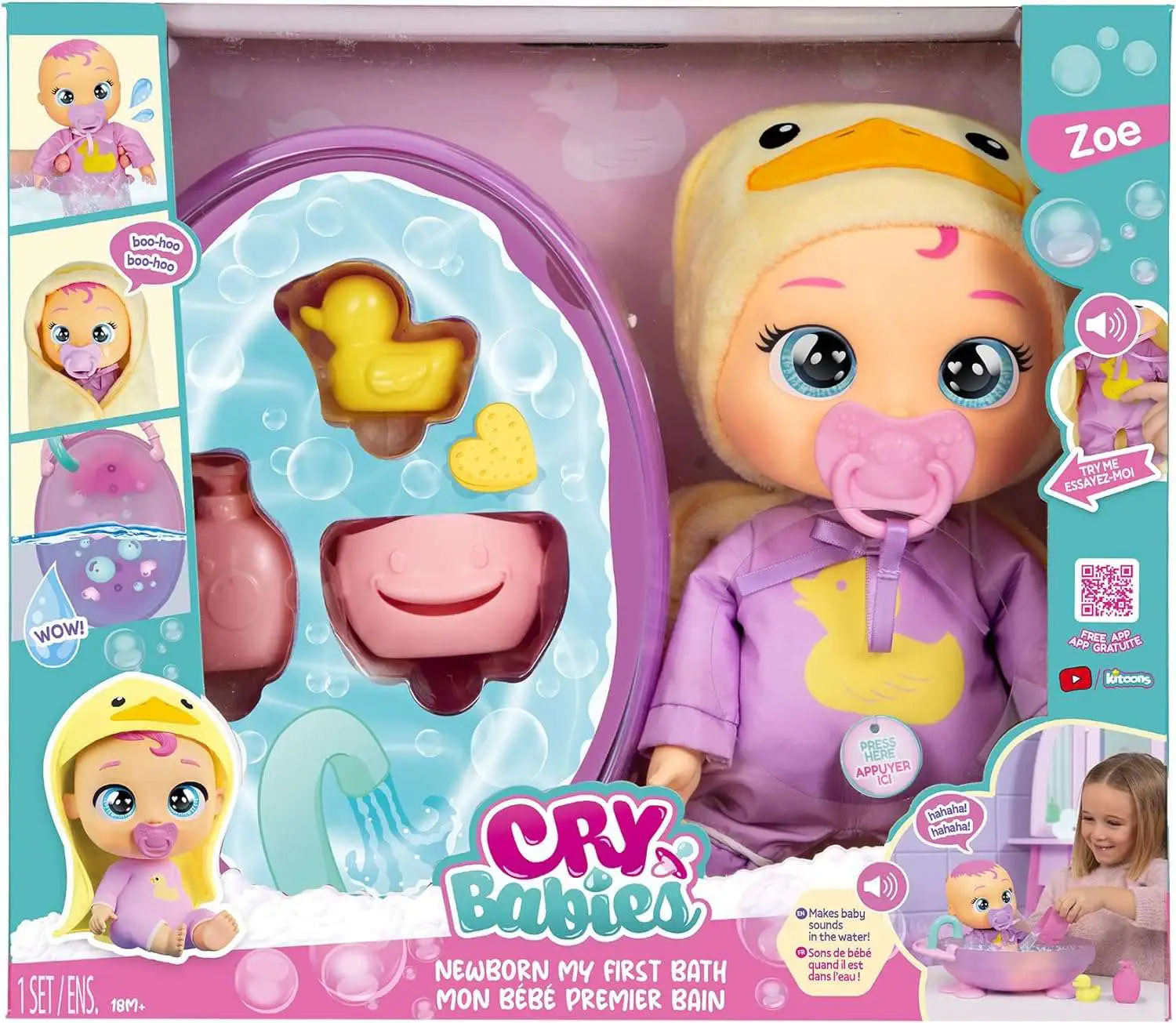 Cry Babies Newborn My First Bath Zoe Doll