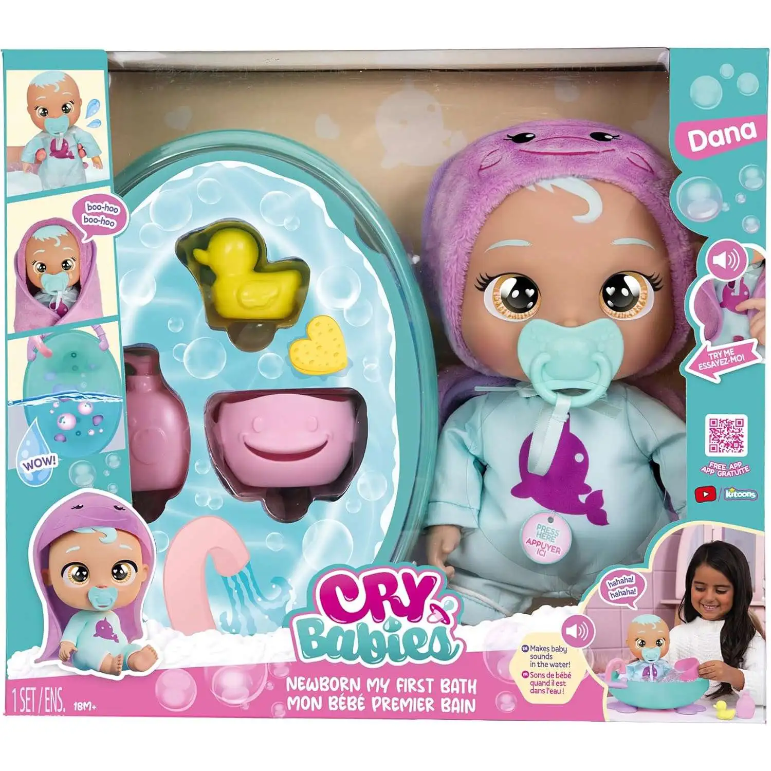 Cry Babies Newborn My First Bath Dana Doll IMC Toys - ToyWiz