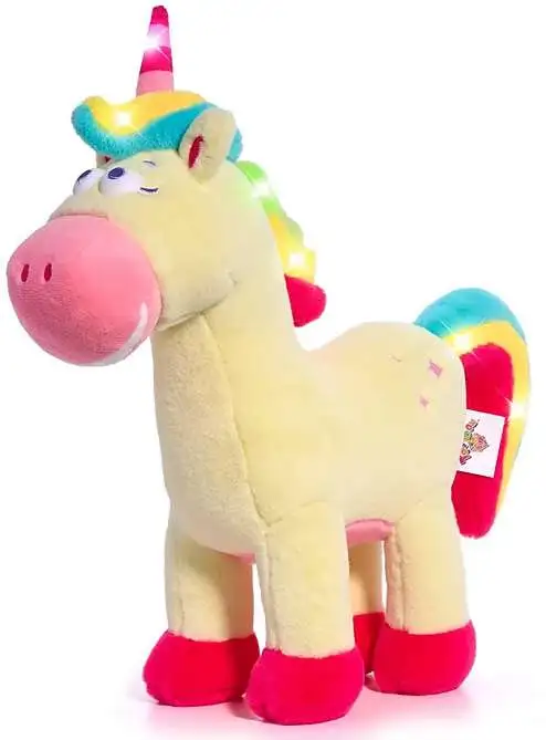 Geoffrey's Toy Box Glow Brights Unicorn 14-Inch Plush with Lights & Sounds