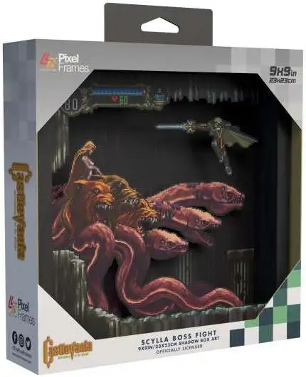 Castlevania Pixel Frames Scylla Boss Fight Shadow Box Art
