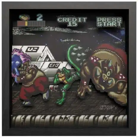 Battletoads Pixel Frames Big Bad Boot Shadow Box Art [9"x9"]