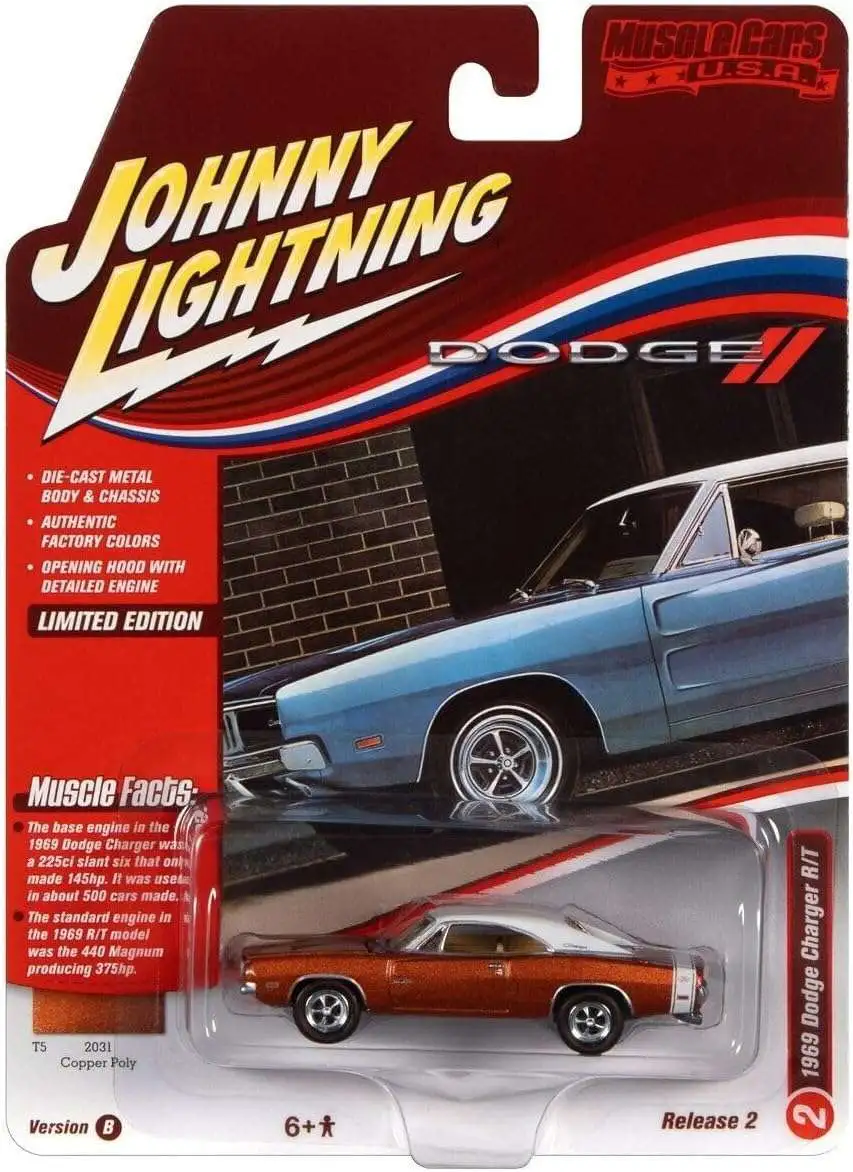Johnny Lightning Muscle Cars USA 1969 Dodge Charger RT 164 Diecast