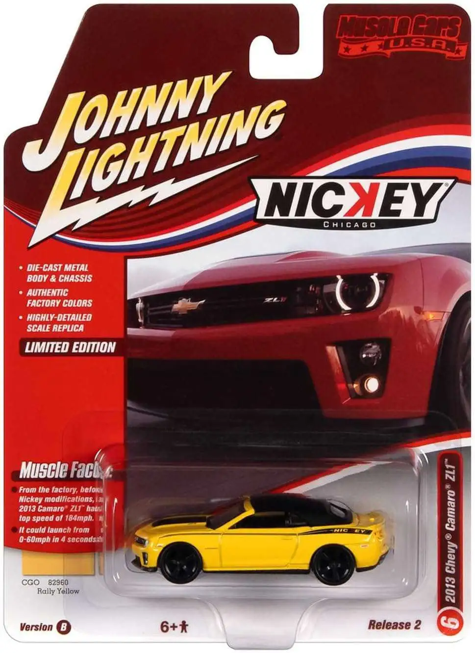 Johnny Lightning Muscle Cars USA 2013 Chevy Camaro ZL1 Diecast Car #6 [Version B]