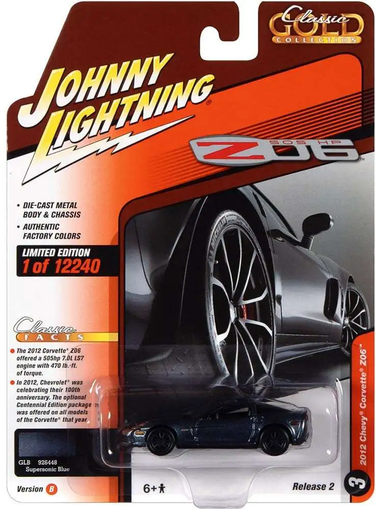Johnny Lightning Classic Gold Collection 2012 Chevy Corvette Z06 Diecast Car #3 [Version B]