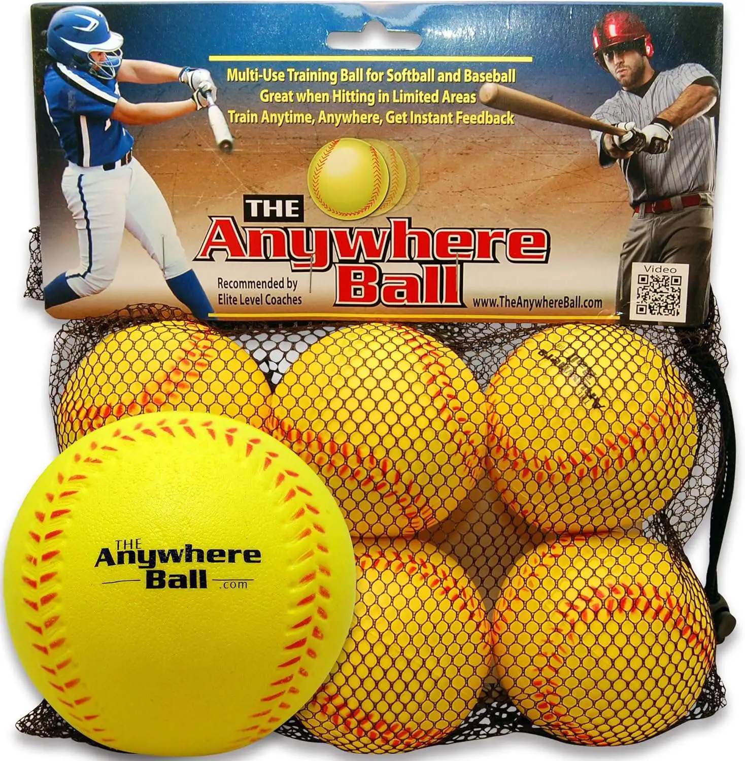 Anywhere Sports The Anywhere Ball 6-Pack [Foam Training Ball]
