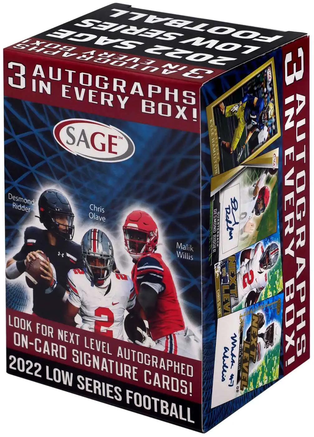 2020 SAGE Hit High Series Football BLASTER box 72 cards incl. FOUR Autograph cards 
