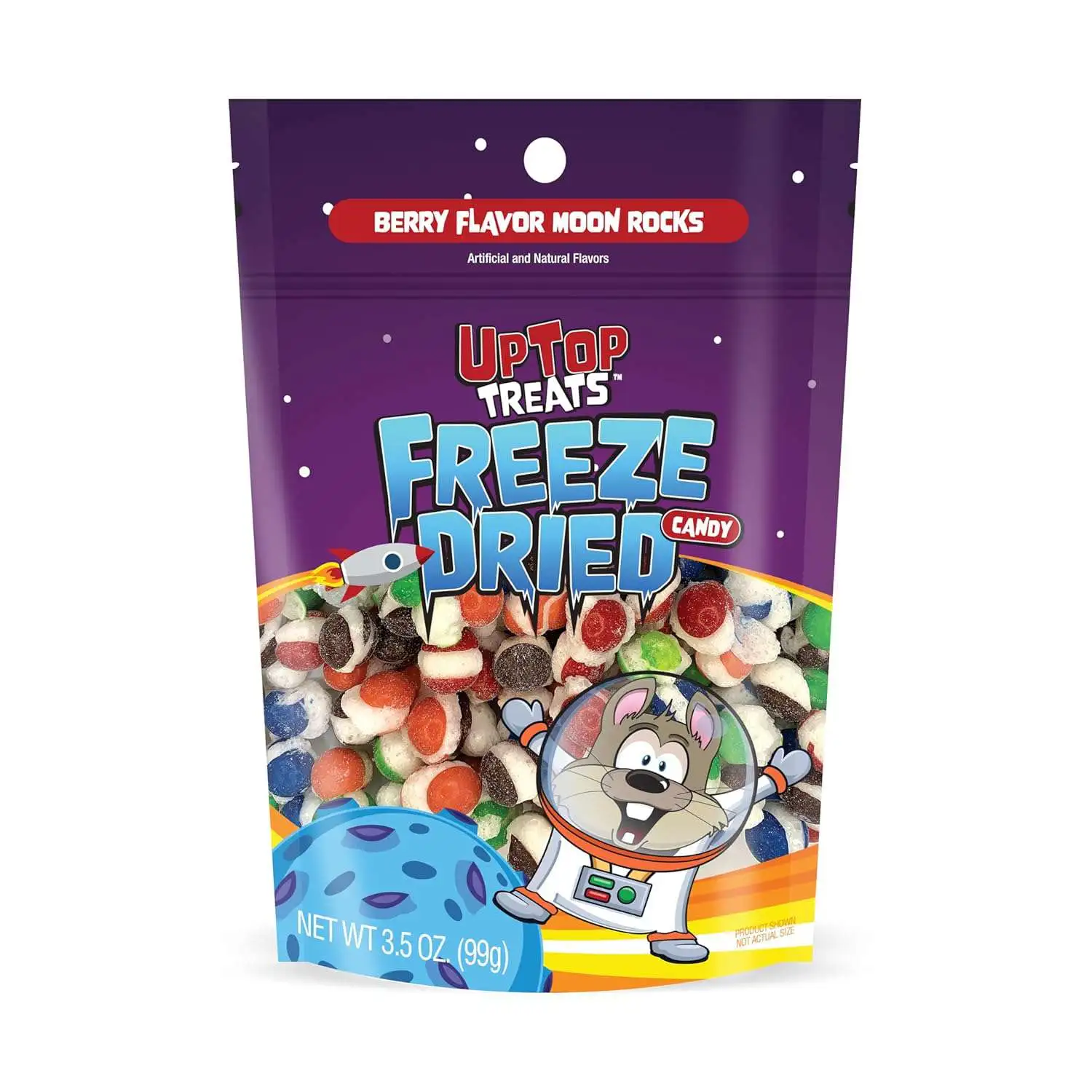 Up Top Treats Freeze Dried Berry Flavor Moon Rocks 3.5 Oz Candy