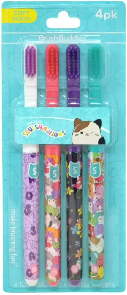 Squishmallows Brush Buddies Toothbrush 4-Pack