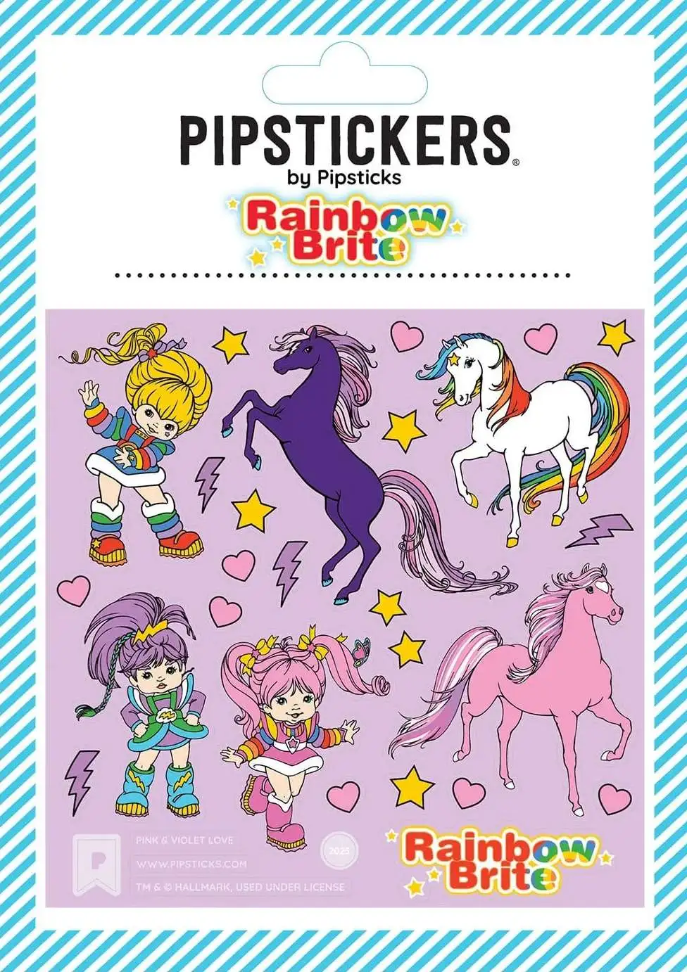 Rainbow Brite Pipstickers Pink & Violet Love Sticker Set