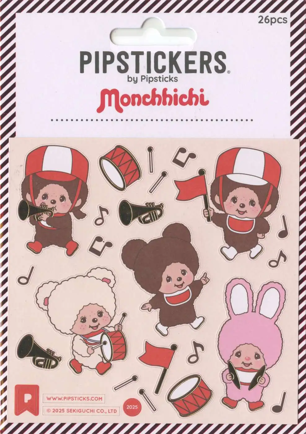 Pipstickers Monchhichi Marching Band Sticker Set
