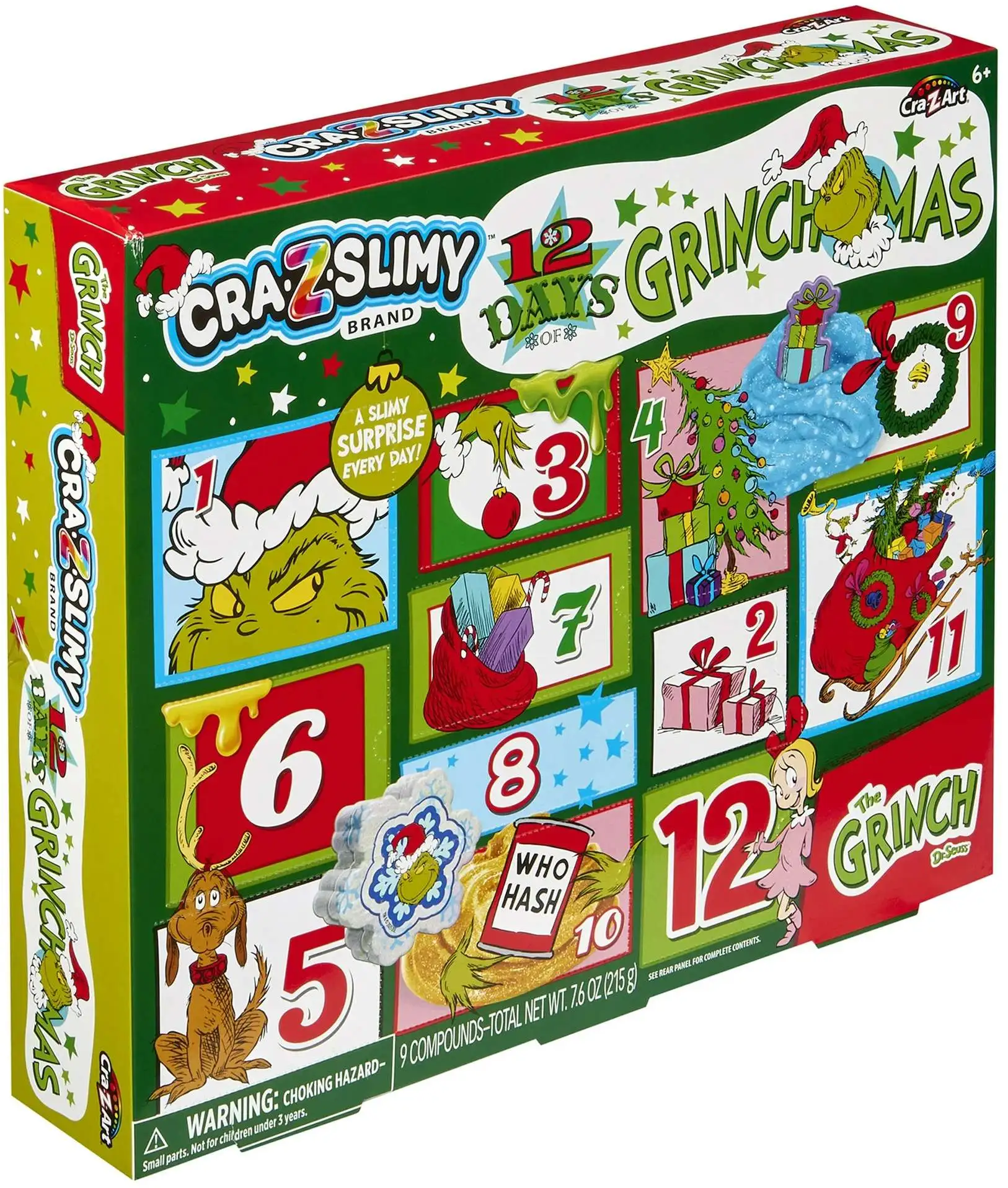Cra-Z-Slimy How the Grinch Stole Christmas 12 Days of Grinchmas Advent Calendar [12 Slimy Surprises!]