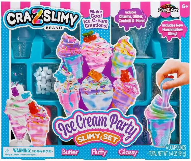 【生クリーム】スリムレイcutie＆burnie 1箱ずつ Cra-Z-Slimy Ice Cream Party Slimy Set Cra-Z-Art - ToyWiz