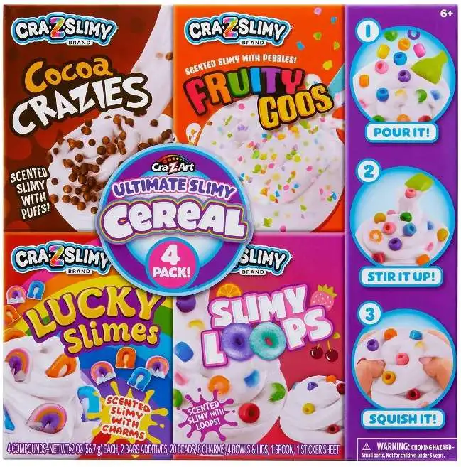 Cra-Z-Slimy Ultimate Slimy Cereal 4-Pack Slime Set