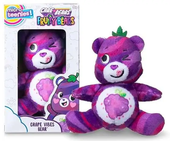 Care Bears Micro Teenies Fruity Bears Grape Vibes Bear 3-Inch Micro Plush