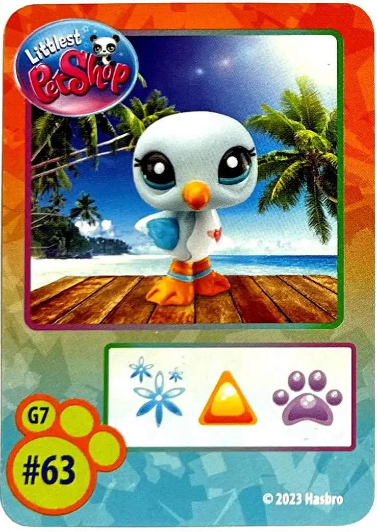 Littlest Pet Shop 2024 Heart-Stamped Blue Seagull Exotic #63 [Chilliest & Level 1]