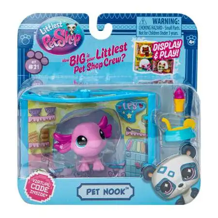 Littlest Pet Shop 2024 Generation 7 Pet Nook Axolotl, Exclusive Figure #21 [Ice Cream Parlor, with Virtual Code]