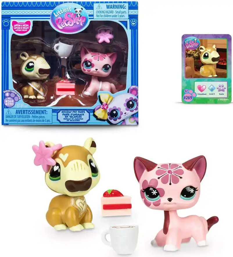 Littlest Pet Shop 2025 Generation 7 Holiday Pet Pairs Capycino & Biscatti Exclusive Mini Figure 2-Pack [Capybara & Short Hair Cat]