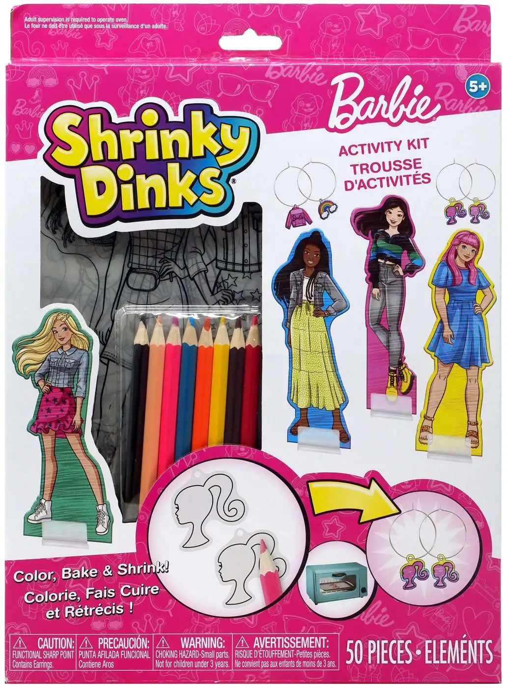 Barbie Shrinky Dinks Exclusive Shrink Wear Jewelry Kit 50 Pieces