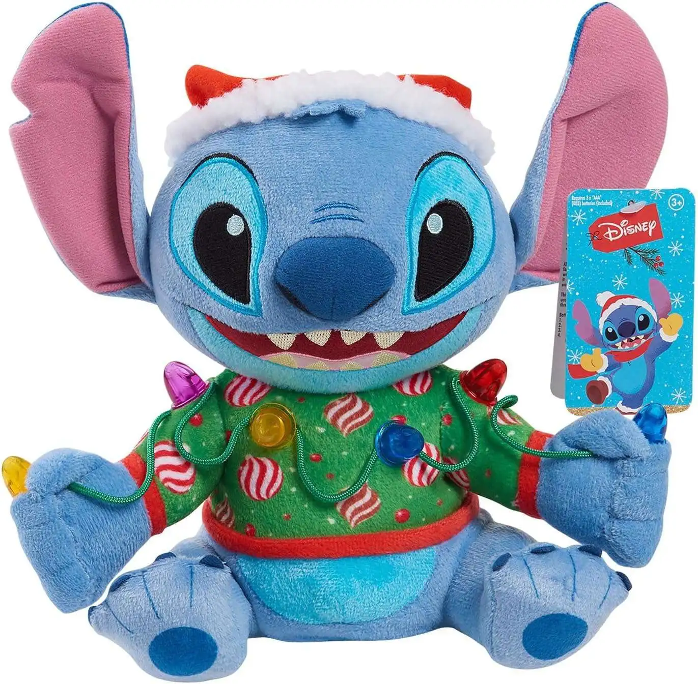 Disney Holiday Lights Stitch 9-Inch Feature Animated Plush
