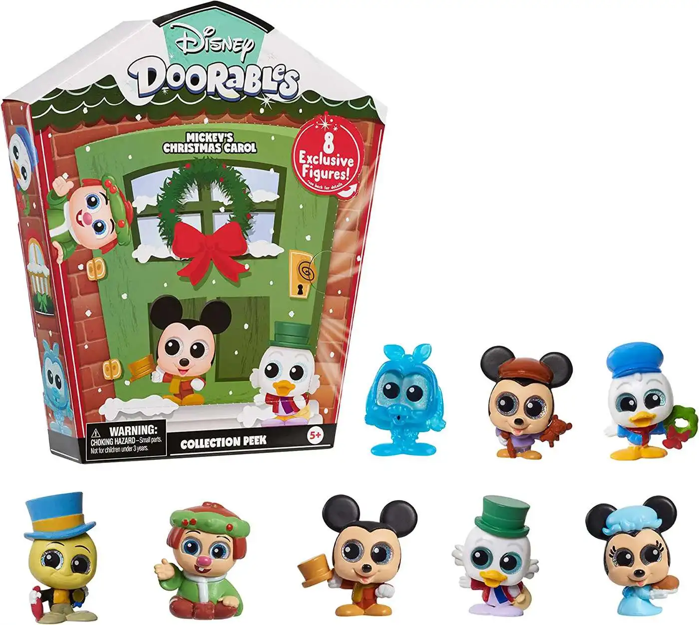 Disney Doorables Collection Peek Mickey's Christmas Carol Mystery Figure  8-Pack