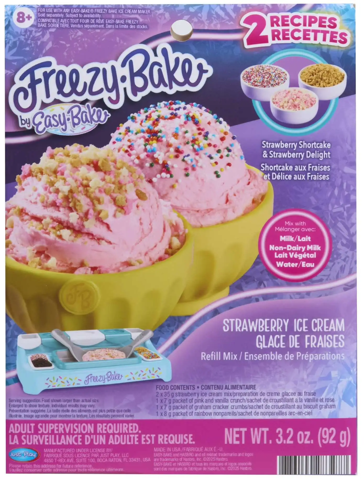 Easy Bake Freezy Bake STRAWBERRY Ice Cream Refill Mix
