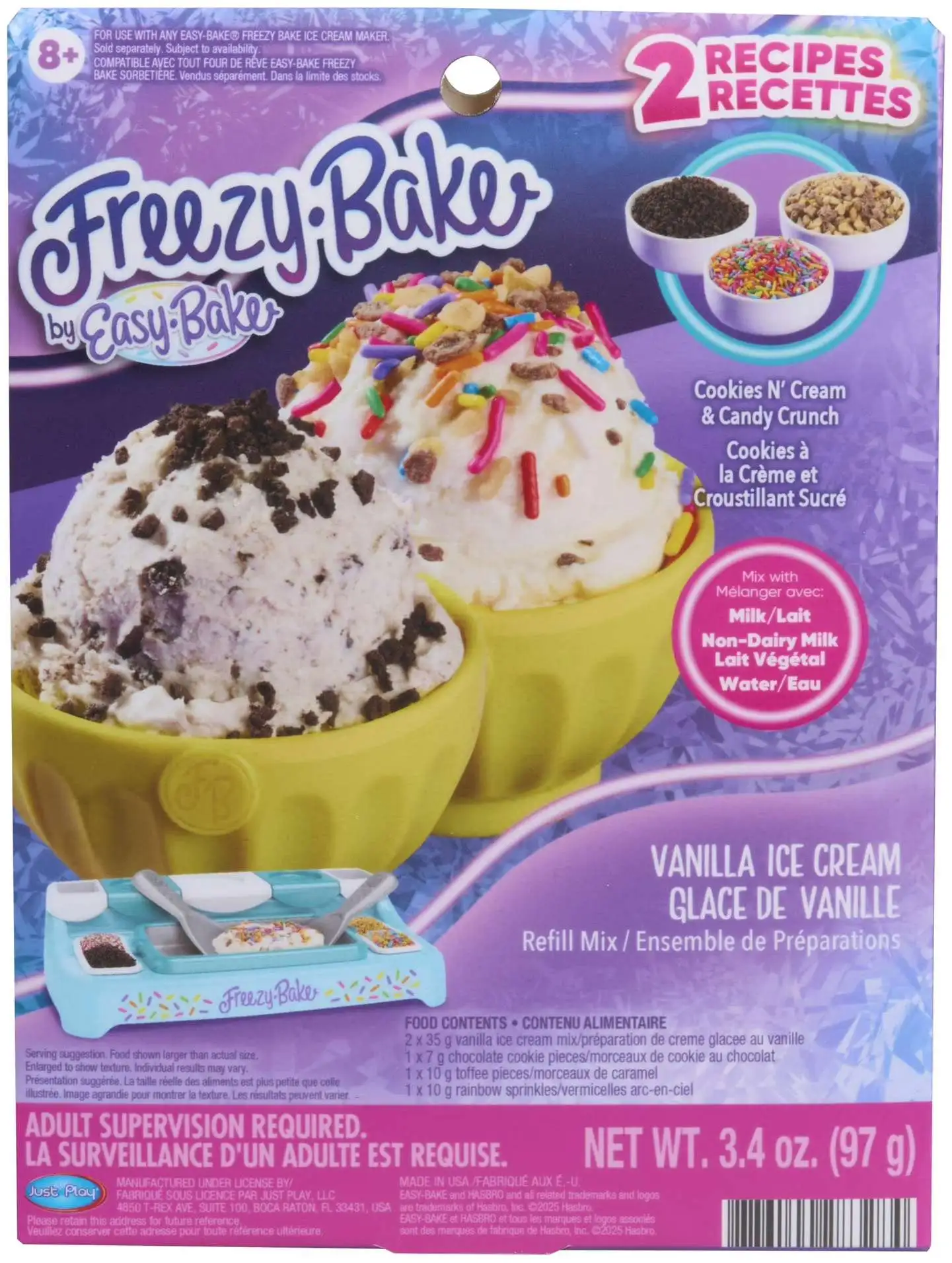 Easy Bake Freezy Bake VANILLA Ice Cream Refill Mix