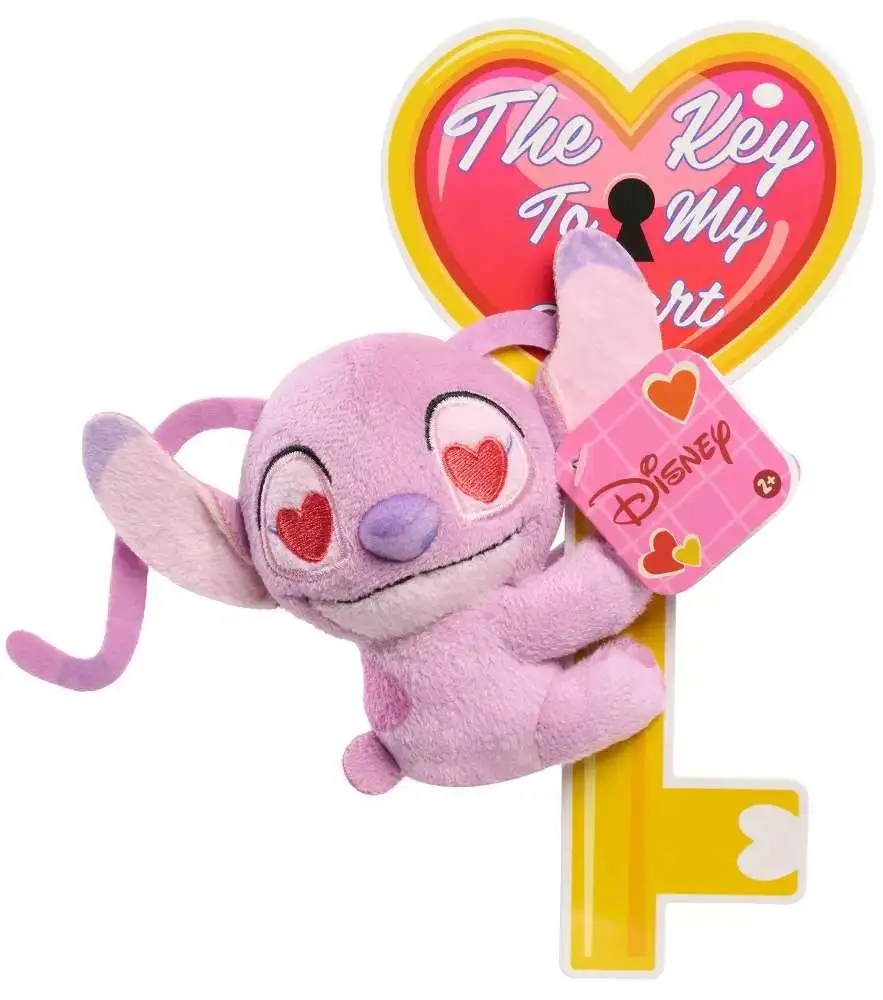 Disney Lilo & Stitch Valentine's The Key to My Heart Angel 3.5-Inch Mini Gripper Plush
