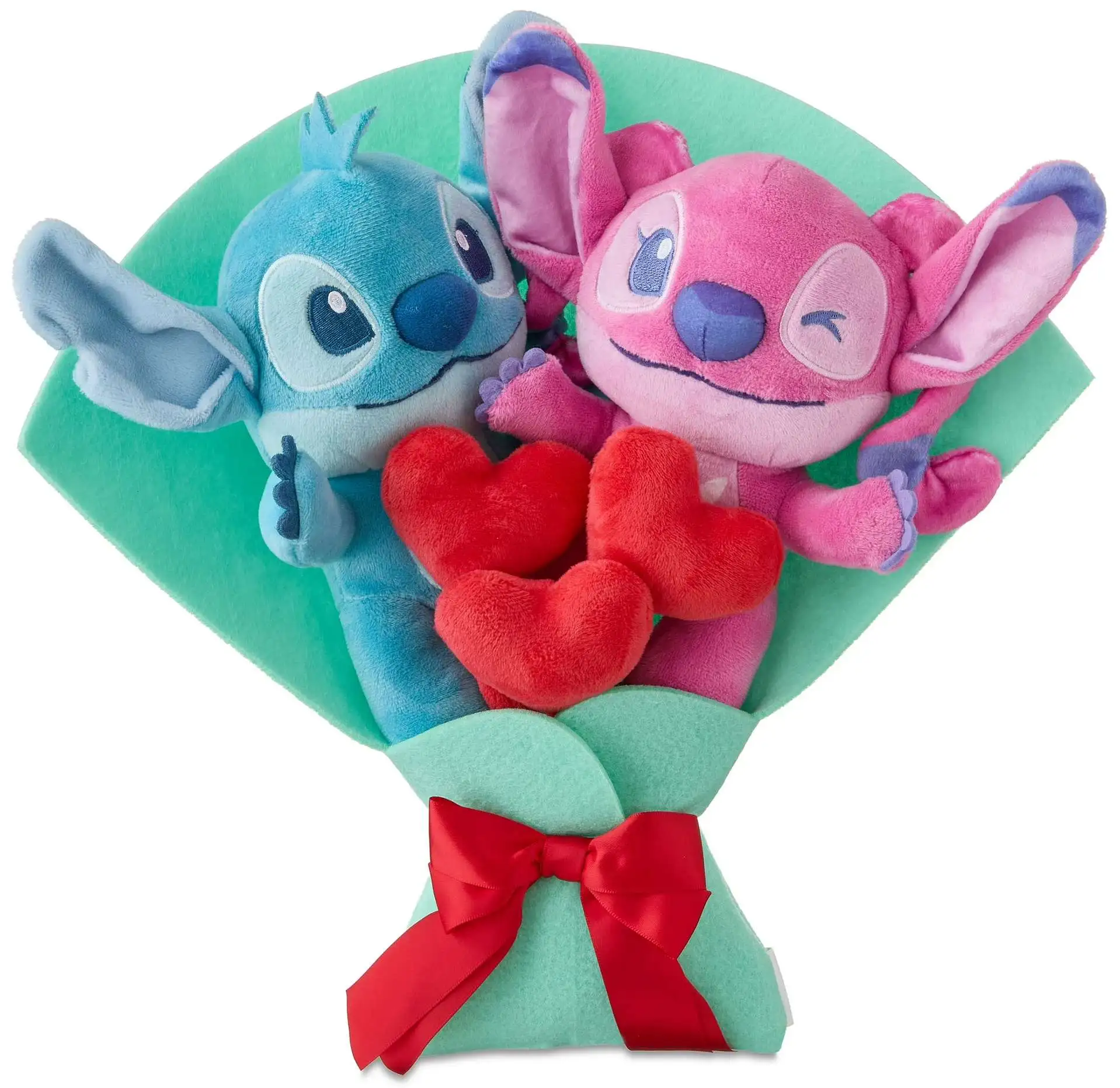 Disney 2026 Valentine's Day Angel & Stitch 13-Inch Plush Bouquet 2-Pack