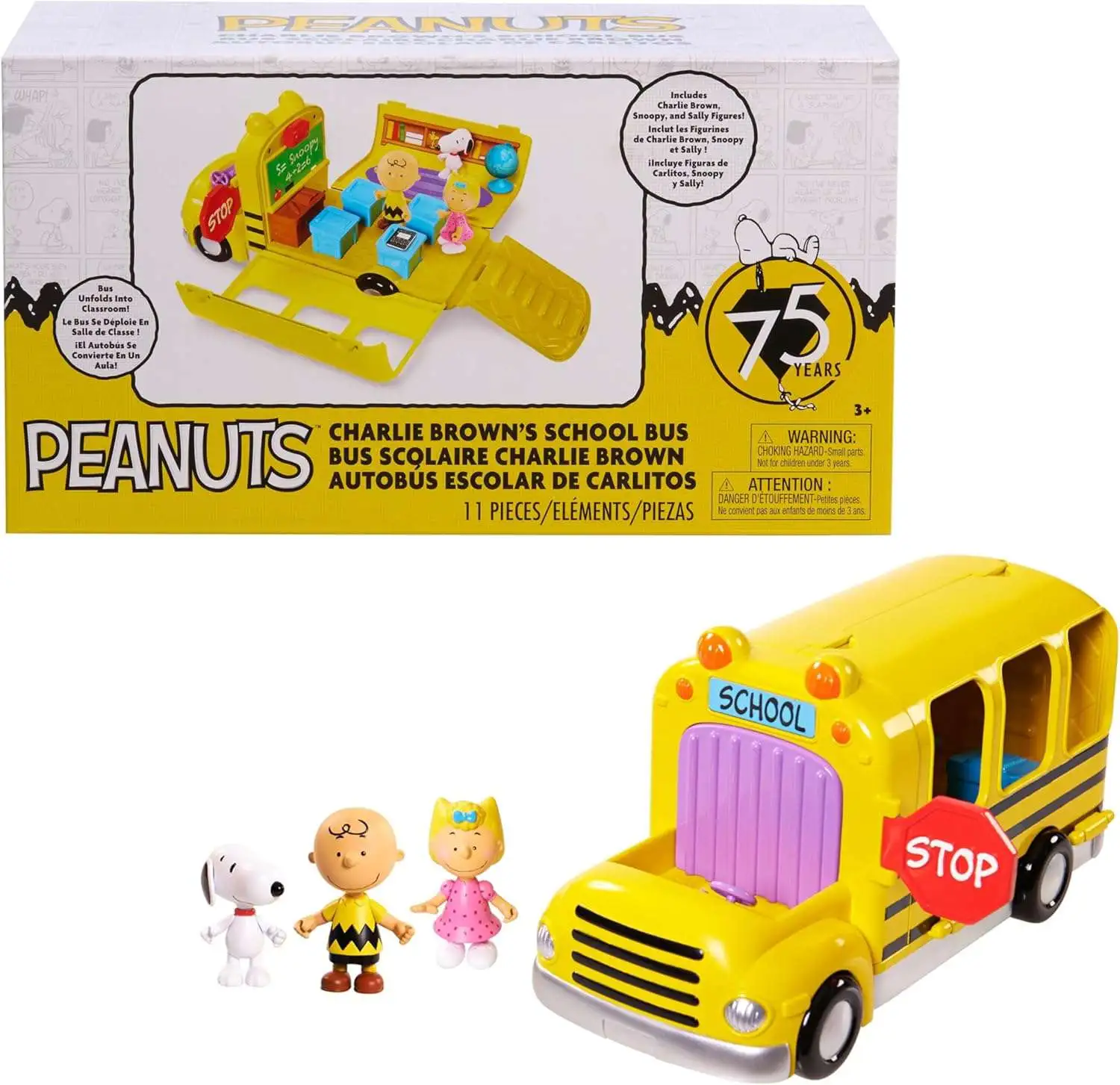 Peanuts Charlie Brown's School Bus Playset