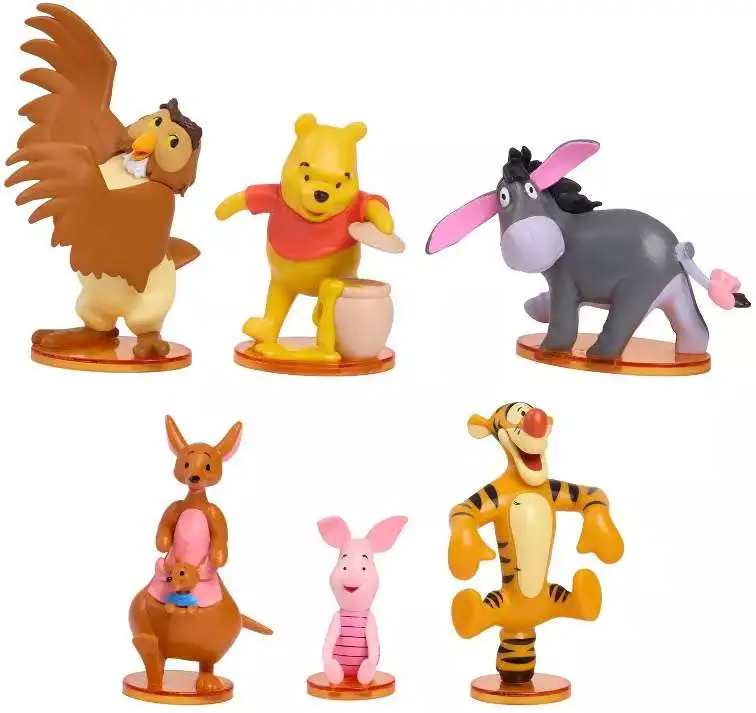 Disney Winnie the Pooh, Tigger, Eeyore, Kanga, Roo, Piglet, & Owl Exclusive 6-Piece PVC Figure Play Set