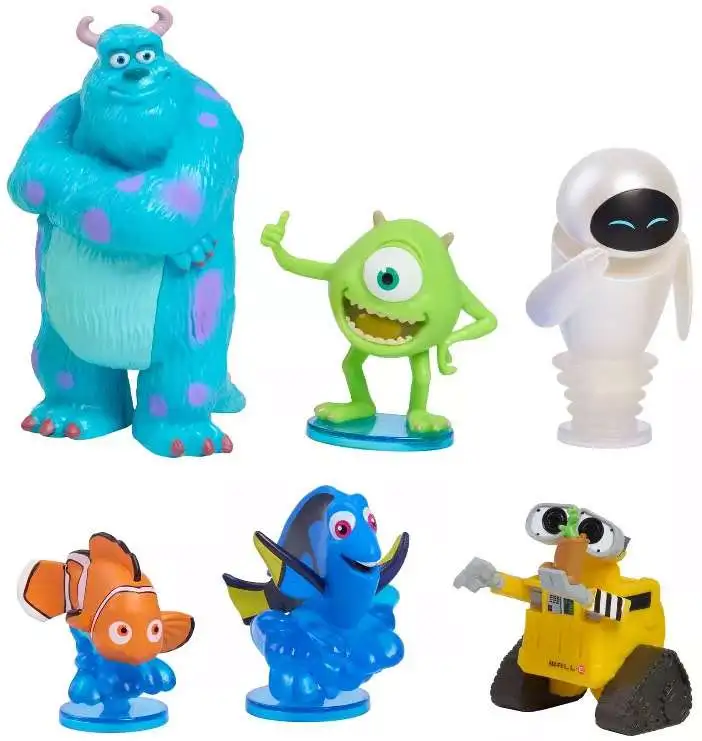 Disney / Pixar Sully, Mike Wazowski, Wall-E, Nemo & Dory 6-Piece PVC Figure Play Set
