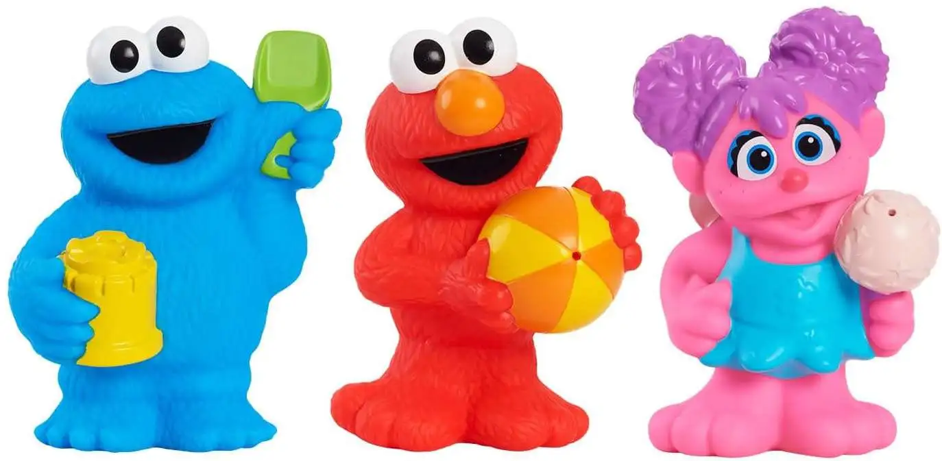 Sesame Street Elmo, Cookie Monster & Abby Cadabby Bath Squirter 3-Pack