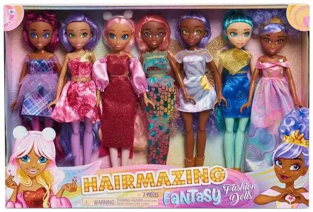 Hairmazing Fantasy 11.75-Inch Fashion Doll 7-Pack