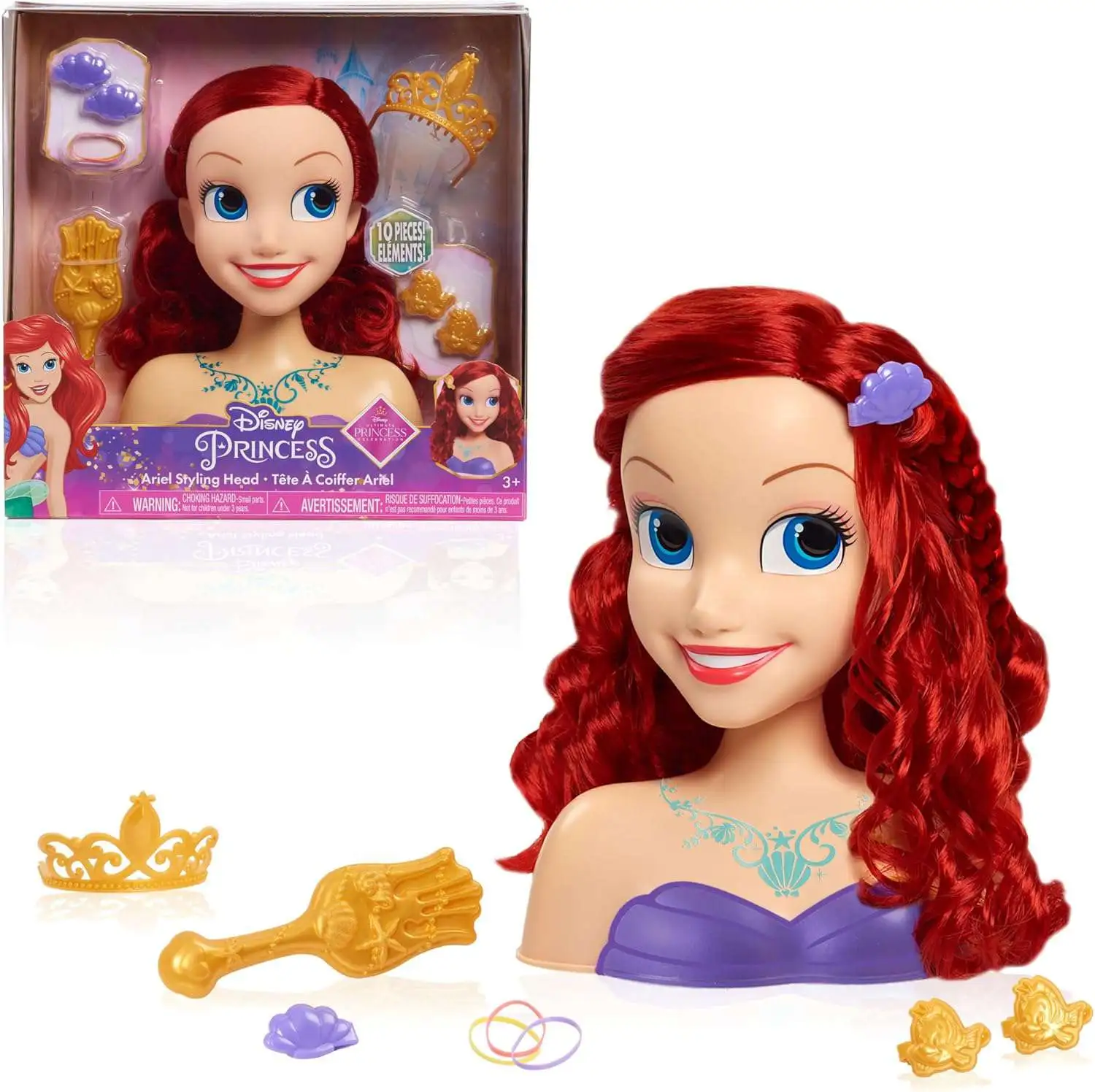 ARIEL Disney The Little Mermaid Ariel Styling Head 8 Playset Just Play