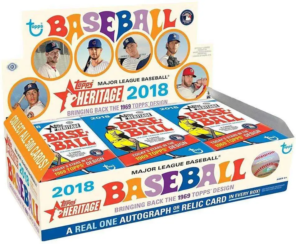 MLB Topps 2018 Heritage Baseball Trading Card HOBBY Box 24 packs, 1