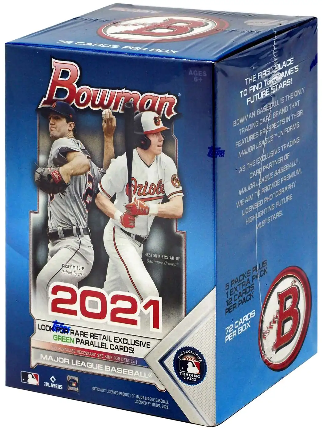 2021 Topps Bowman Baseball Blaster Box 72 cards/box 