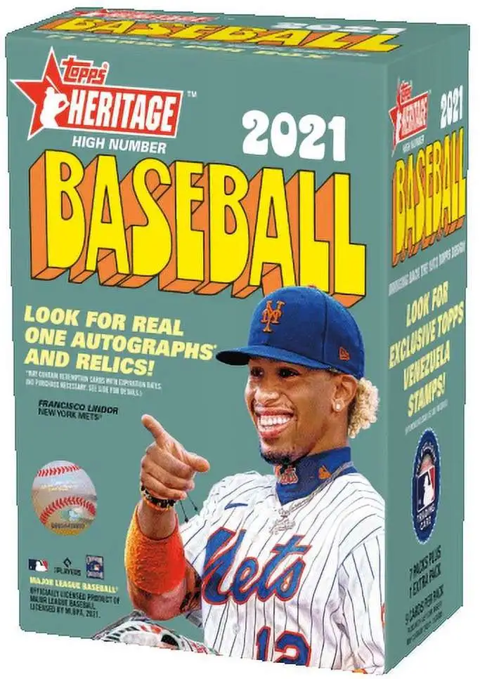 MLB Topps 2021 Heritage Baseball High Number Trading Card BLASTER Box [7 Packs + 1 Extra Pack]