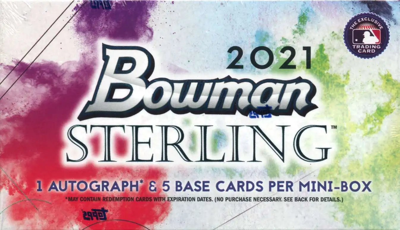 MLB Topps 2021 Bowman Sterling Baseball Trading Card MINI Box [1 Autograph, 5 Base Cards]