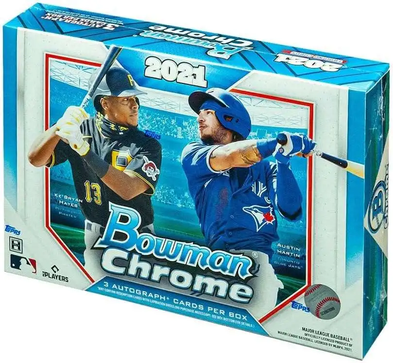 MLB Bowman 2021 Chrome Baseball Trading Card HOBBY Box [HTA Choice, 3 Autographs!]