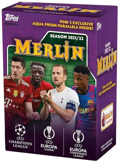 UEFA Champions League Topps 2021-22 Merlin Collection Soccer Trading Card BLASTER Box [8 Packs]