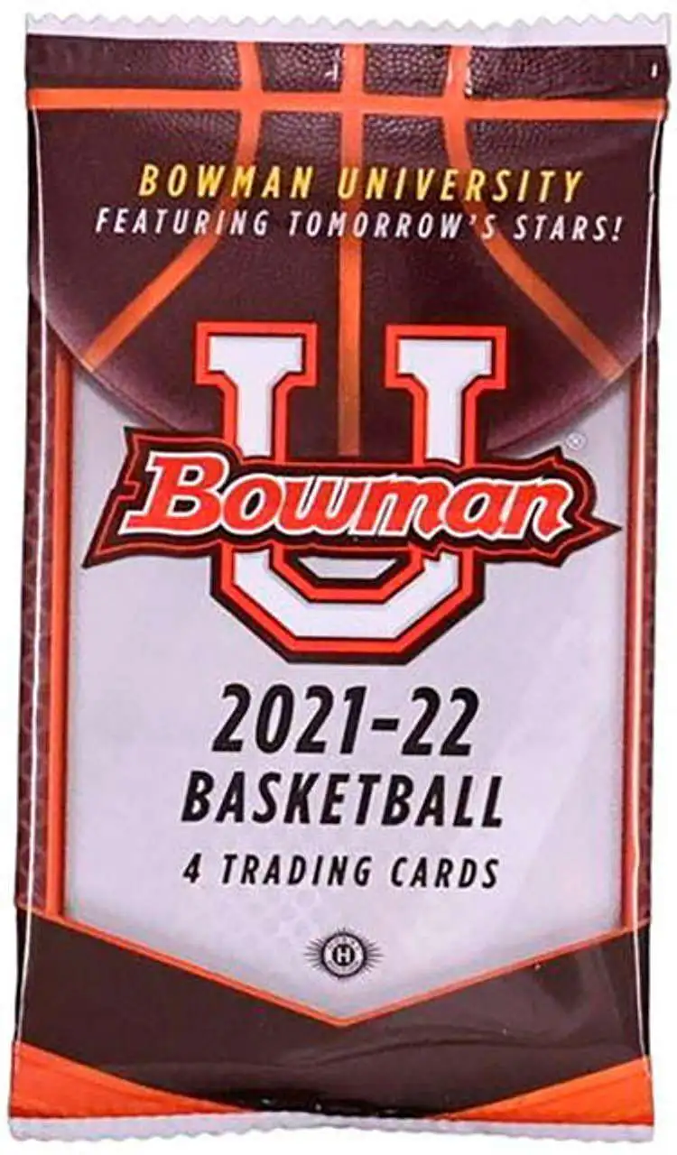 NCAA Bowman 2021-22 University Basketball Trading Card HOBBY Pack [4 Cards]