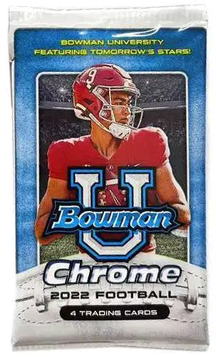 College Bowman 2022 Chrome University Football Trading Card BLASTER Pack [4 Cards]